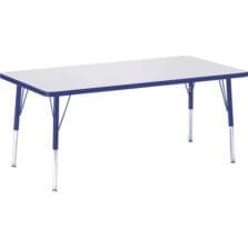 Activity Table, E-Height 15"-24", 30"x60", GY/Blue Edge
