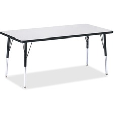 Activity Table, Rect., A-height 24"-31", 30"x60", GY/BK Edge