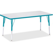 Activity Table, Rect., A-height 24"-31", 30"x60", GY/Teal Edge