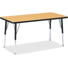 Activity Table, Rectangle, 24"-31"x24"x48", Oak/Black