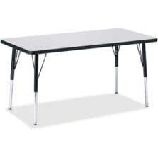 Activity Table, Rect., A-height 24"-31", 24"x48", GY/BK Edge