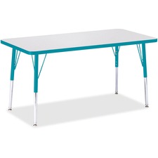 Activity Table, Rect., A-height 24"-31", 24"x48", GY/Teal Edge