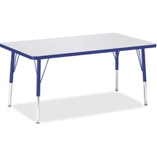 Rectangle Activity Table, 30"x48"x15"-24" H, Blue