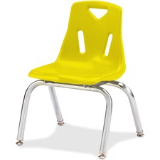 Stacking Chair, w/Chrome Legs, 18"H Seat, Yellow