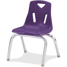 Stacking Chair, w/Chrome Legs, 18"H Seat, Purple