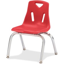 Stacking Chairs, w/Chrome Legs, 10" Seat, 20"x15.5"x13.5", Red