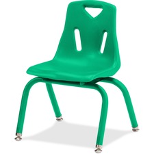 Stacking Chair, Plastic Shell, 14"H Seat, Green
