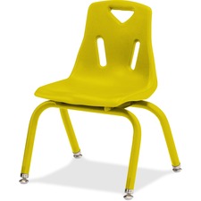 Stacking Chair, Plastic Shell, 14"H Seat, Yellow