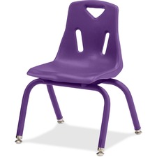 Stacking Chair, Poly Shell, 12" Seat Height, Purple