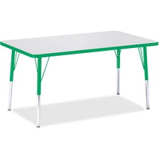Activity Table, Rect., A-height 24"-31", 30"x48", GY/GN Edge