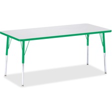 Activity Table, Rect., A-height 24"-31", 30"x72", GY/GN Edge