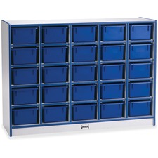 Cubbie Storage Unit, w/25 Bins, 29.5"x48"x15", BE Edge/Trays