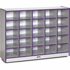 Cubbie Storage Unit, 25 Bin, No Trays, 29-1/2"x48"x15", PE Edge