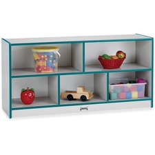 Mobile Storage Unit, Toddler, 24-1/2"x48"x15", Gray/Teal Edge