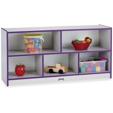 Mobile Storage Unit, Toddler, 24-1/2"x48"x15", Gray/Purple Edge