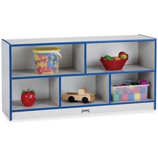 Mobile Storage Unit, Toddler, 24-1/2"x48"x15", Gray/Blue Edge