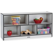 Mobile Storage Unit, Toddler, 24-1/2"x48"x15", Gray/Black Edge
