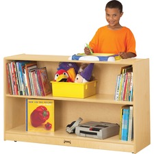 Low Bookcase, 1 Adj. Shelf, Mobile, 48"x15"x29-1/2", Wood