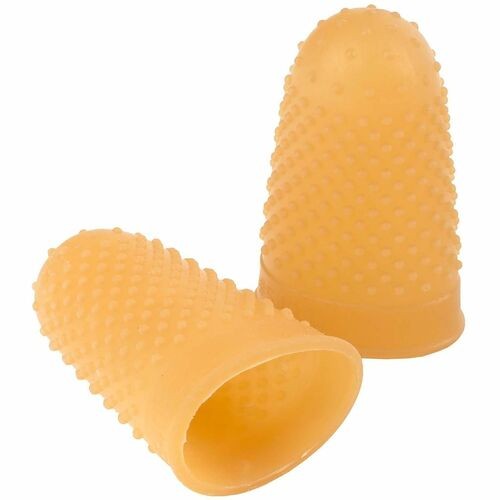 Rubber Finger Tips, Medium, 11/16" Diameter, 1 DZ, Amber