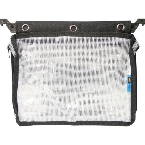 Expanding Zipper Pouch, 3-Hole Punched, 13" x 9.25", Clear/Black