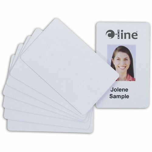 PVC ID Badge Card, 3.38 x 2.13, White, 100/Pack
