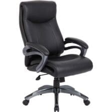 Hi-Back Chair, Leather, 28-1/5"x31-1/10"x43-9/10-46-9/10", BK