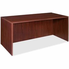 Desk Shell, Rectangular, 66"x30"x29-1/2", Mahogany