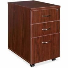 Mobile Pedestal, Box/Box/File, 16"x22"x28-1/4", Mahogany