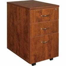 Mobile Pedestal, Box/Box/File, 16"x22"x28-1/4", Cherry