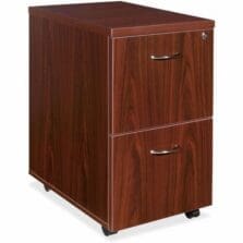Mobile Pedestal, File/File, 16"x22"x28-1/4", Mahogany