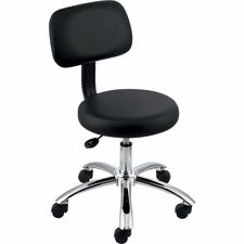 Pneumatic Height Stool, w/Back, 24"x24"x36", Black