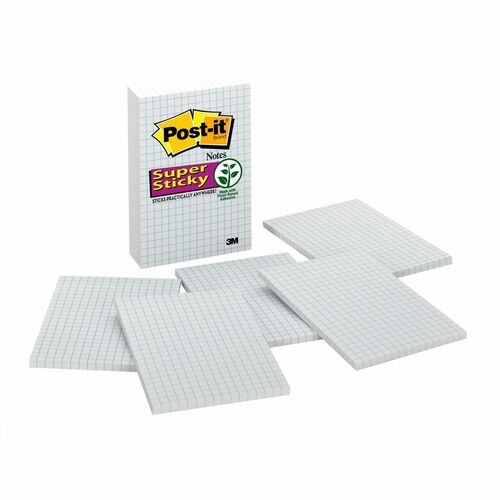 Grid Notes, Quad Ruled, 4" x 6", White, 50 Sheets/Pad, 6 Pads/Pack