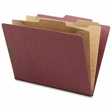 Classification Folder, Two-Pocket, 2/5 Cut, Letter, 10/BX, Red