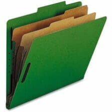 Classification Folders, 2"Exp., 2 Dvdrs, Letter, 10/BX, GN