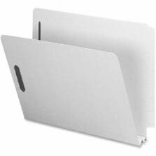 End Tab Pressboard Fastener Folder, 2" Exp, Letter, 25/BX, GYGN