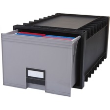 Archive Storage Box, LTR, 24"D, Black/Gray
