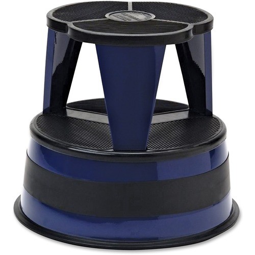 Kik-Step Steel Step Stool, 2-Step, 350 lb Capacity, 16" Diameter x 14.25"h, Navy