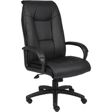 Chair, Executive, Leather Plus, 27-1/2"Wx28"Dx45"H, Black
