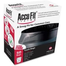 Can Liners, Accufit, 32 Gal, 0.9mil, 33"x44", 50/BX, Black