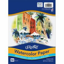 Watercolor Paper, 90lb., 9"x11", 50SH/PK, White