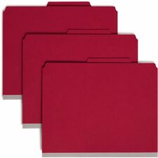 Classification Folders, 2"Exp, 2 Div, Top Tab, Letter, 10/BX, B.RD