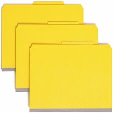 Classification Folders, 2"Exp, 2 Div, Top Tab, Letter, 10/BX, YW