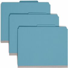 Classification Folders, 2"Exp, 2 Div, Top Tab, Letter, 10/BX, BE
