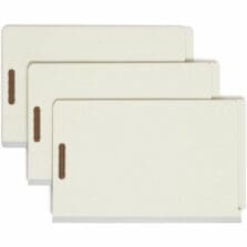 Classification Folders, Lgl, Recycled, 2 Div, 10/BX, GY Green