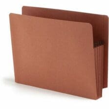 Pocket End Tab, Recycled, 3-1/2" Exp, Ltr, 25/BX, Redrope