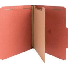 Classification Folders, 2" Exp., Letter, 1 Div, 10/BX, Red