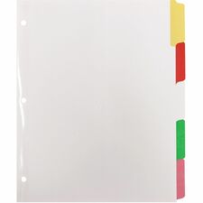 Write-on Tab Indexes, 5-Tab, 11"x8-1/2", 5 Tabs/ST, Multi