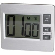 Digital Timer, Desk/Wall, 3-3/8"x3/4"x3", Silver/Black