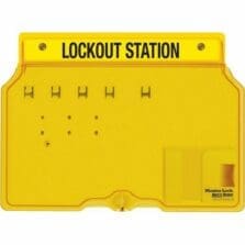 Padlock Station, Holds 4 Safety Padlocks, Yellow