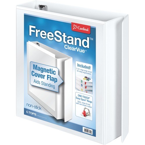 FREESTAND EASY OPEN LOCKING SLANT-D RING BINDER, 3 RINGS, 2" CAPACITY, 11 X 8.5, WHITE